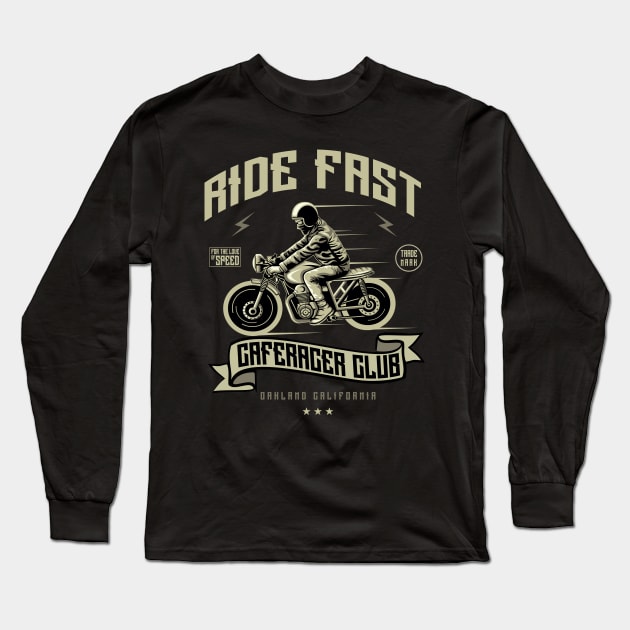 Caferacer Long Sleeve T-Shirt by lionkingdesign